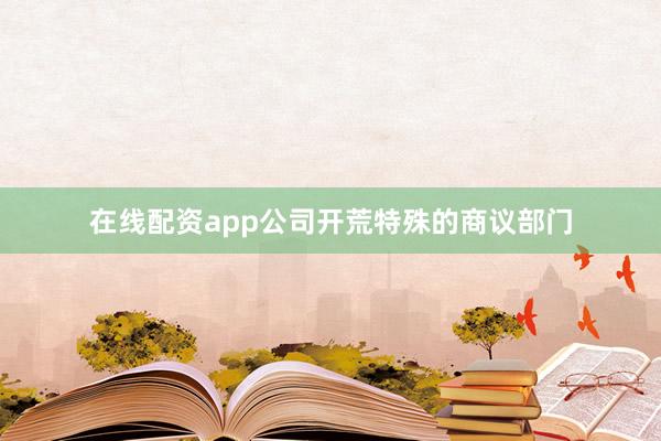 在线配资app公司开荒特殊的商议部门