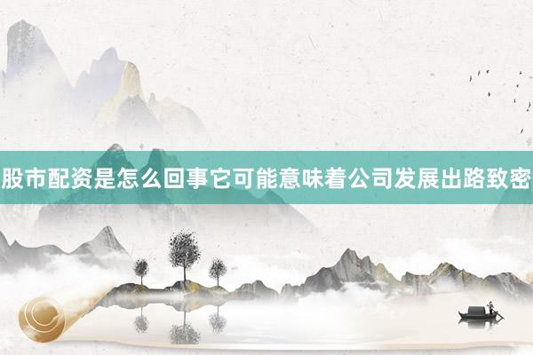 股市配资是怎么回事它可能意味着公司发展出路致密