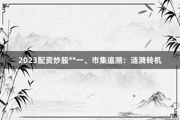 2023配资炒股**一、市集追溯:涟漪转机