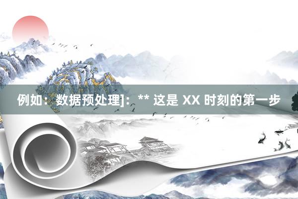 例如：数据预处理]：** 这是 XX 时刻的第一步