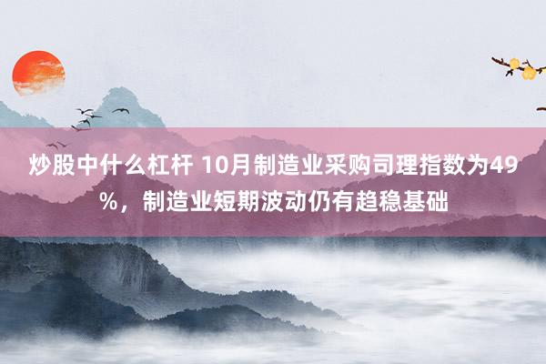 炒股中什么杠杆 10月制造业采购司理指数为49%，制造业短期波动仍有趋稳基础